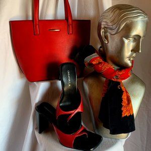 Handbag, Heels and Scarf